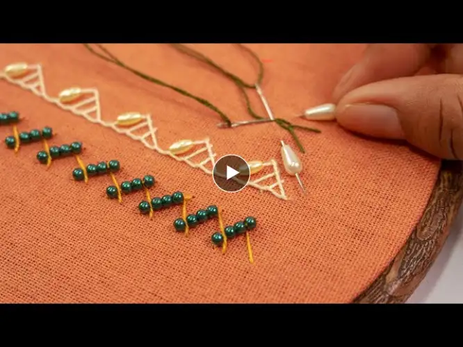 10 Most Beautiful Beaded Hand Embroidery Decorative Stitches for Beginners