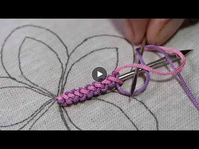 Fascinating Pink and Purple Flower | Hand Embroidery Flower Tutorials by DIY Stitching