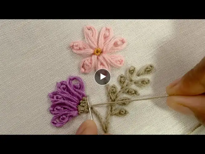 Simple Tutorial for Hand Embroidered Flowers & Leaves | How to Embroider by Hand