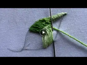 Beautiful leaf hand embroidery design|latest hand embroidery design|how to start hand embroidery