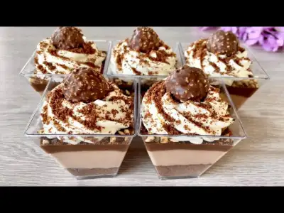 Ferrero Rocher Dessert Cups. No bake delicious dessert. Easy and Yummy!