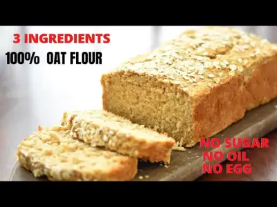 3 Ingredients Healthy Oat Bread without Flour, Sugar, Oil and Eggs