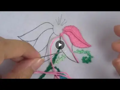 hand embroidery beautiful flower design for beginners | Easy embroidery project tutorial