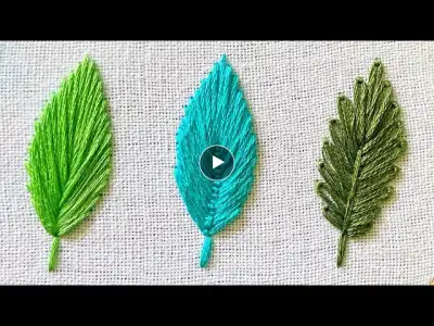3 Basic Embroidery Leaf for Beginners | Hand Embroidery Tutorial | Step by Step
