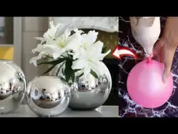 HOW TO MAKE DECORATIVE PLASTER AND BLADDER VASE | DO IT YOURSELF DECORATIVE PLASTER AND BALLOON VASE