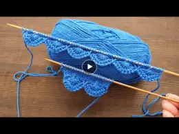 Decorative cast-on edge with knitting needles