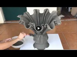 Make Unique Decorative Plant Pots From Fabric And Cement - Cement Craft Ideas At Home
