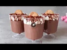 Mocha Dessert Cups. Homemade dessert in 5 minutes. No baking, no egg or gelatine! Easy and Yummy!