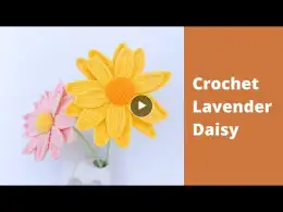 How to Crochet Lavender Daisy Flower Tutorial | Crochet Flower Bouquet