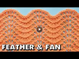 FEATHER AND FAN Knit Stitch for Beginners (Best Beginner Knit Stitches)