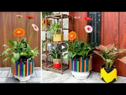 Beautiful plant pots make the garden more vibrant, turning plastic waste into plant pots