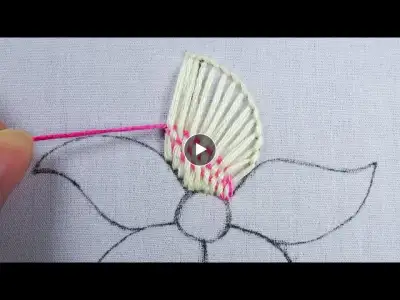 hand embroidery awesome woven buttonhole stitch variation easy flower design for beginners