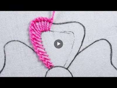 New hand embroidery buttonhole knotted chain stitch gorgeous flower design for beginners