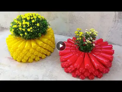 Unique Idea | Recycling Plastic Bottles to Make Beautiful Flower Pots For Your Garden